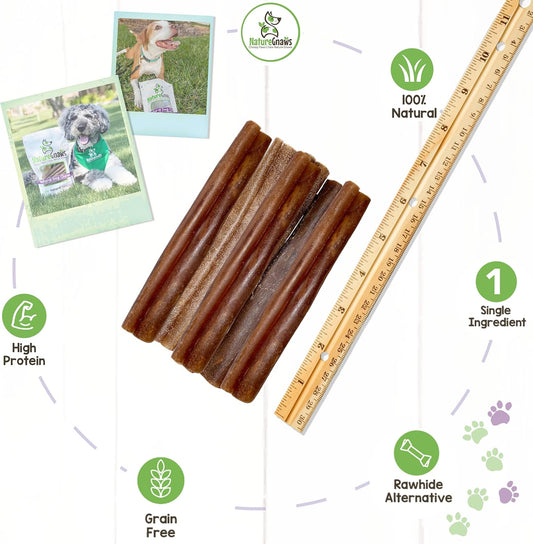 Nature Gnaws Collagen Sticks For Dogs 6" (15 Count) - Long Lasting For Small And Medium Dogs - Natural Beef Hide Dog Chew Bones