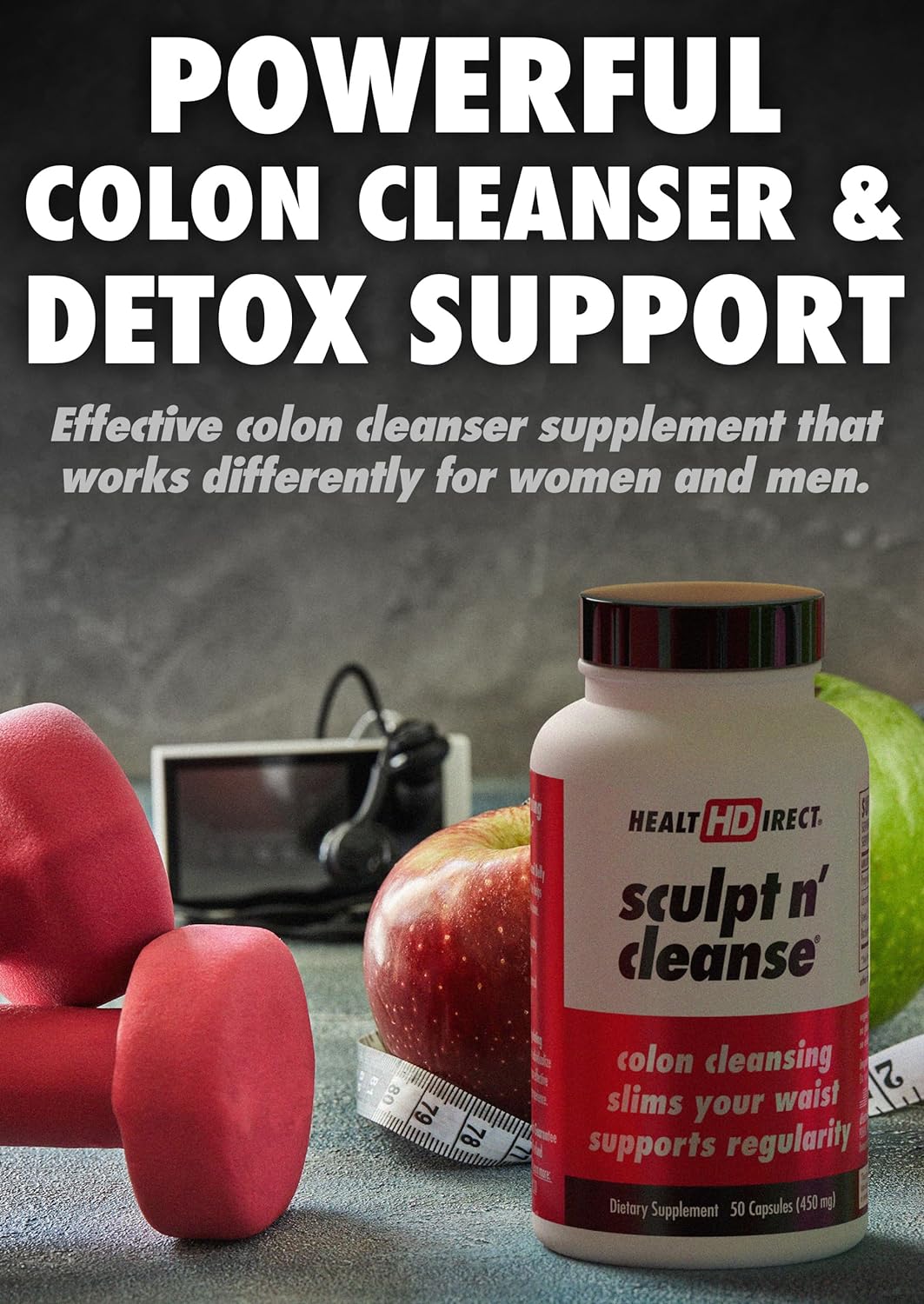 HEALTH DIRECT Sculpt n' Cleanse - Herbal Colon Cleanse for Digestive Health & Regularity - Natural Detox & Gut Flush Supplement - Weight Management Support - 175 Veggie Capsules : Health & Household