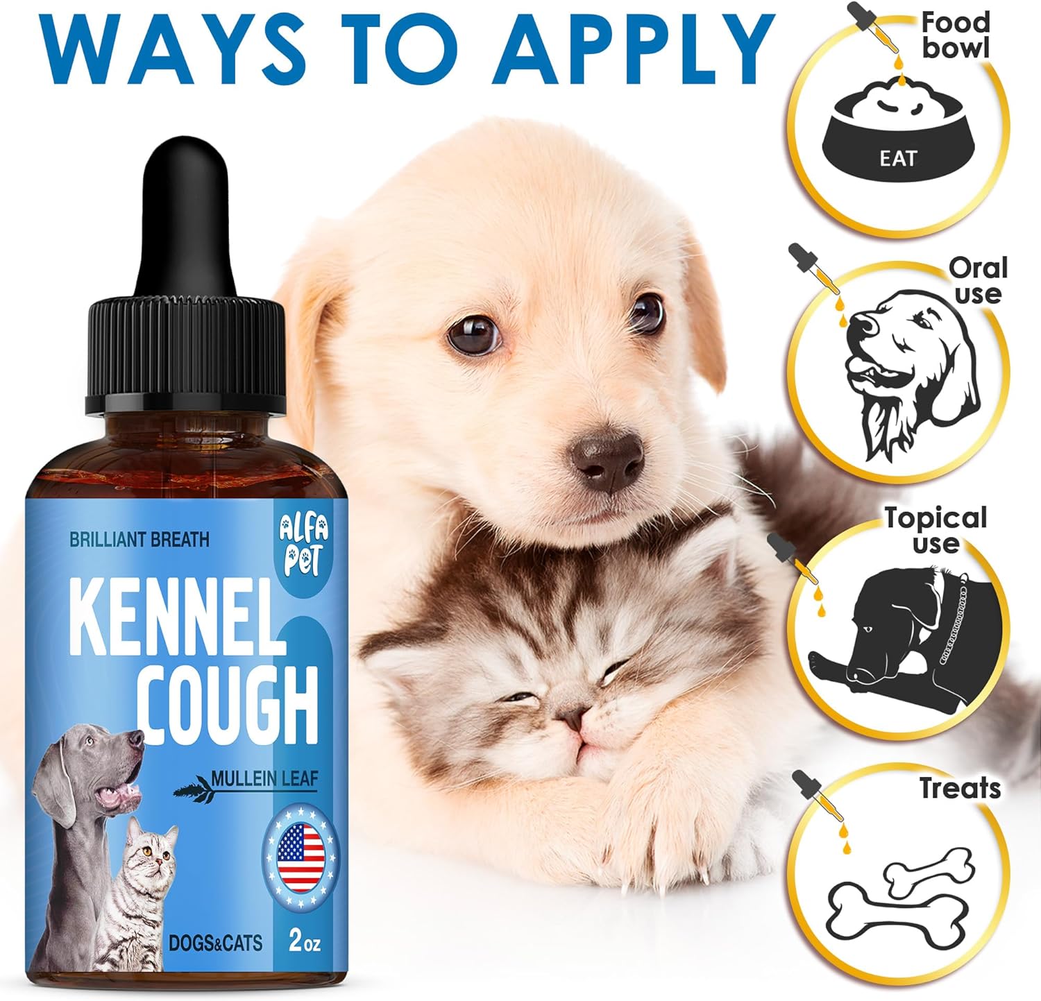 Dog Cough - Kennel Cough - Dog Allergy Relief - Supplements for Dogs & Cats Health - Allergy Relief Immune Supplement for Dogs - for Dry, Wet & Barkly : Pet Supplies