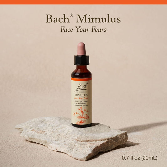 Bach Original Flower Remedies, Mimulus For Facing Fears, Natural Homeopathic Flower Essence, Holistic Wellness And Stress Relief, Vegan, 20Ml Dropper