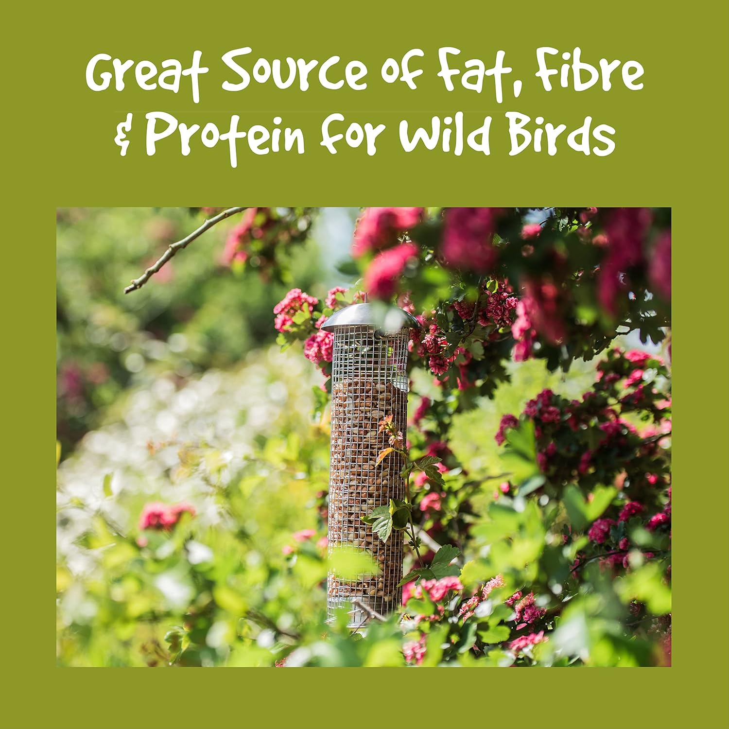 Split Peanuts for Wild Birds 12.55kg - High Energy Food, High Protein Feed, Rich in Fats and Fibre, Great for Hanging Feeders, Bird Tables and Ground Feeding, Bulk Bag - Buzzby's :Garden