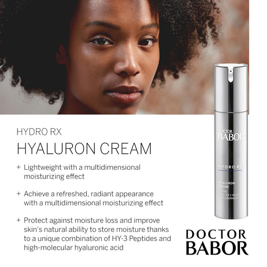 Babor Doctor Hydrorx Hyaluron Cream, Lightweight Hyaluronic Acid Face Moisturizer For Dry Skin, Prevents Moisture Loss And Reduces Dryness Lines, Fragrance Free