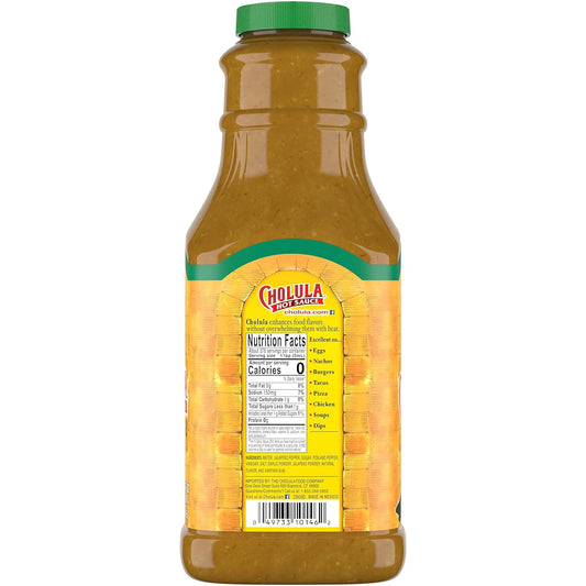 Cholula Green Pepper Hot Sauce, 64 Fl Oz - One 64 Fluid Ounce Bulk Container Of Green Jalapeno Hot Sauce, Perfect For Eggs, Fried Chicken, Tuna And More