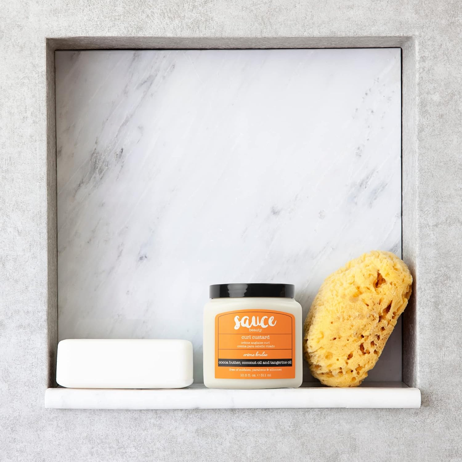 SAUCE BEAUTY Crème Brulee Curling Custard - Curl-Defining Cream for Wavy-Coily Hair - 10.5 Fl Oz Curl Enhancer w/Cocoa Butter, Coconut Oil & Tangerine Oil (Crème Brulee) : Beauty & Personal Care
