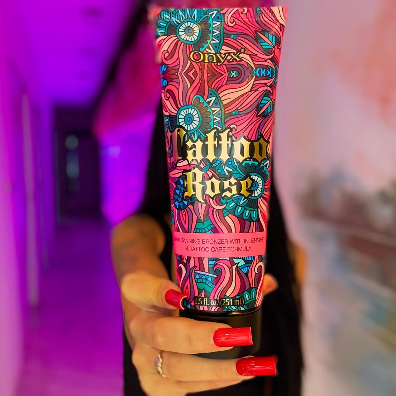 Onyx Tattoo Rose Bronzing Accelerator | Sunbed Cream for Tattooed Skin | Indoor & Outdoor Tan Enhancer with Hydration | Smooth, Even, Streak-Free Finish | Long-Lasting Tattoo Care & Dark Tan Results : Amazon.co.uk: Beauty