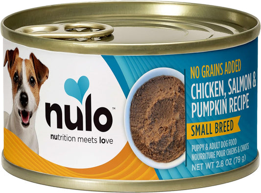 Nulo Grain-Free Small Breed Wet Canned Puppy & Dog Food, Chicken, Salmon, And Pumpkin, 2.8 Ounce, 12 Cans