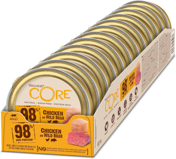 Wellness CORE 98% Chicken & Wild Boar, Wet Cat Food, Pate, Grain Free, Protein-Rich, 12 x 85g?10883