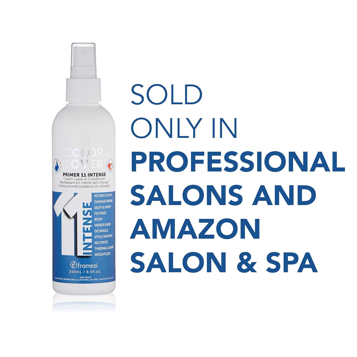 Framesi Color Lover Primer 11 Intense Leave In Conditioner Spray, 8.5 fl oz, Leave in Conditioner for Color Treated Hair, Heat Protectant Spray : Beauty & Personal Care