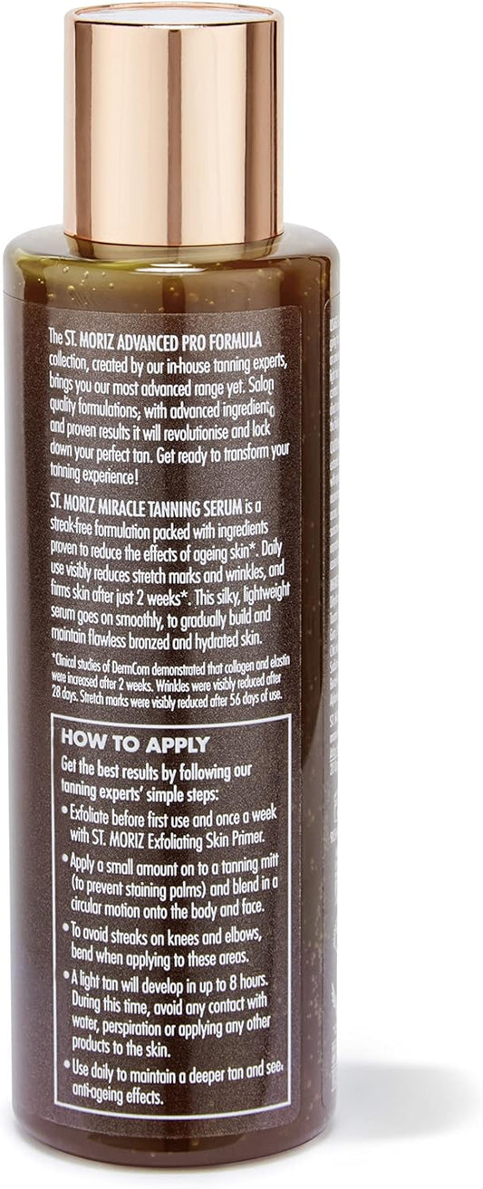 St Moriz Advanced Miracle Gradual Tanning Serum In Light | Anti Ageing Fake Tan Serum With Hyaluronic Acid For Extra Hydration | Skin Firming & Collagen Boosting | Gradual Tan Moisturiser | 150Ml