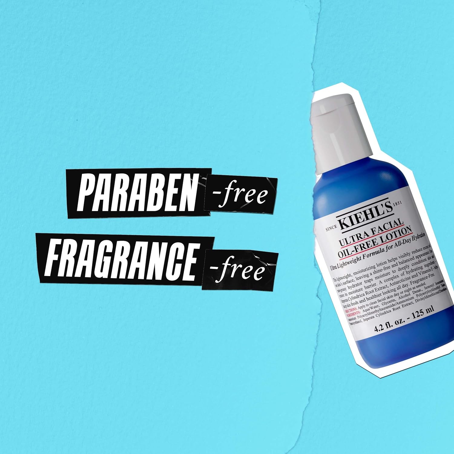 Kiehl'S Ultra Facial Oil-Free Lotion, Lightweight Moisturizer For Oily To Normal Skin, Visibly Reduces Excess Oil, With Glacial Glycoprotein & Vitamin E, Paraben-Free, Fragrance-Free - 4.2 Fl Oz : Beauty & Personal Care