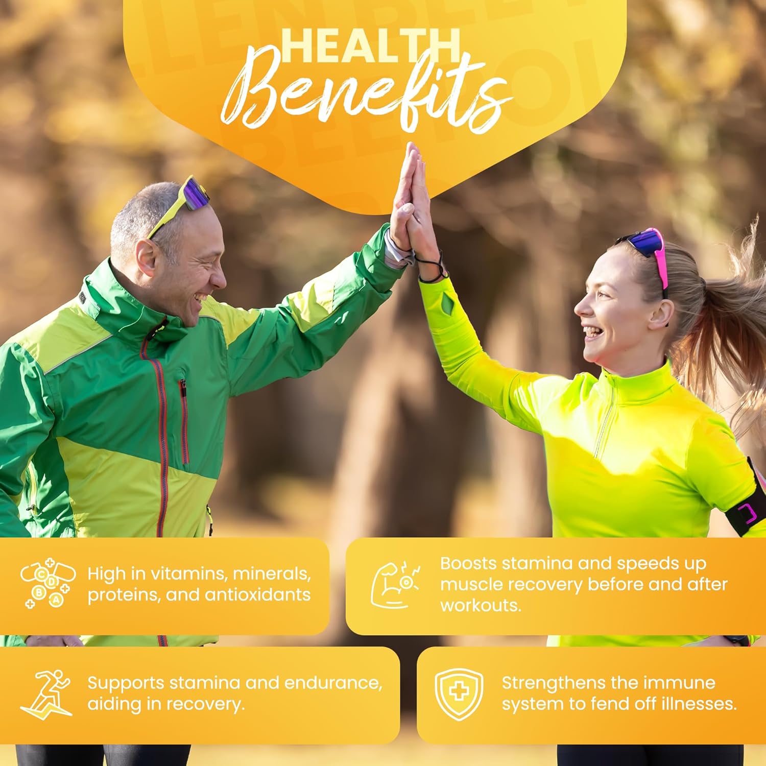 Honeybeezone Bee Pollen Supplement 100% Natural Raw Bee Pollen In Veggie Caps Fermented Pollen Multivitamin, Probiotic Superfood, Vital Proteins, Amino Acids, Immune Support &Energy 60 Pollen Capsules : Health & Household
