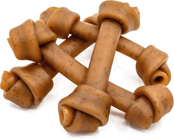 Jungle Calling Rawhide Free Dog Treats, Peanut Butter Bones, 6.5'' Dog Chews For Medium Dogs And Large Dogs (Peanut Butter),4 Count (Pack Of 1)