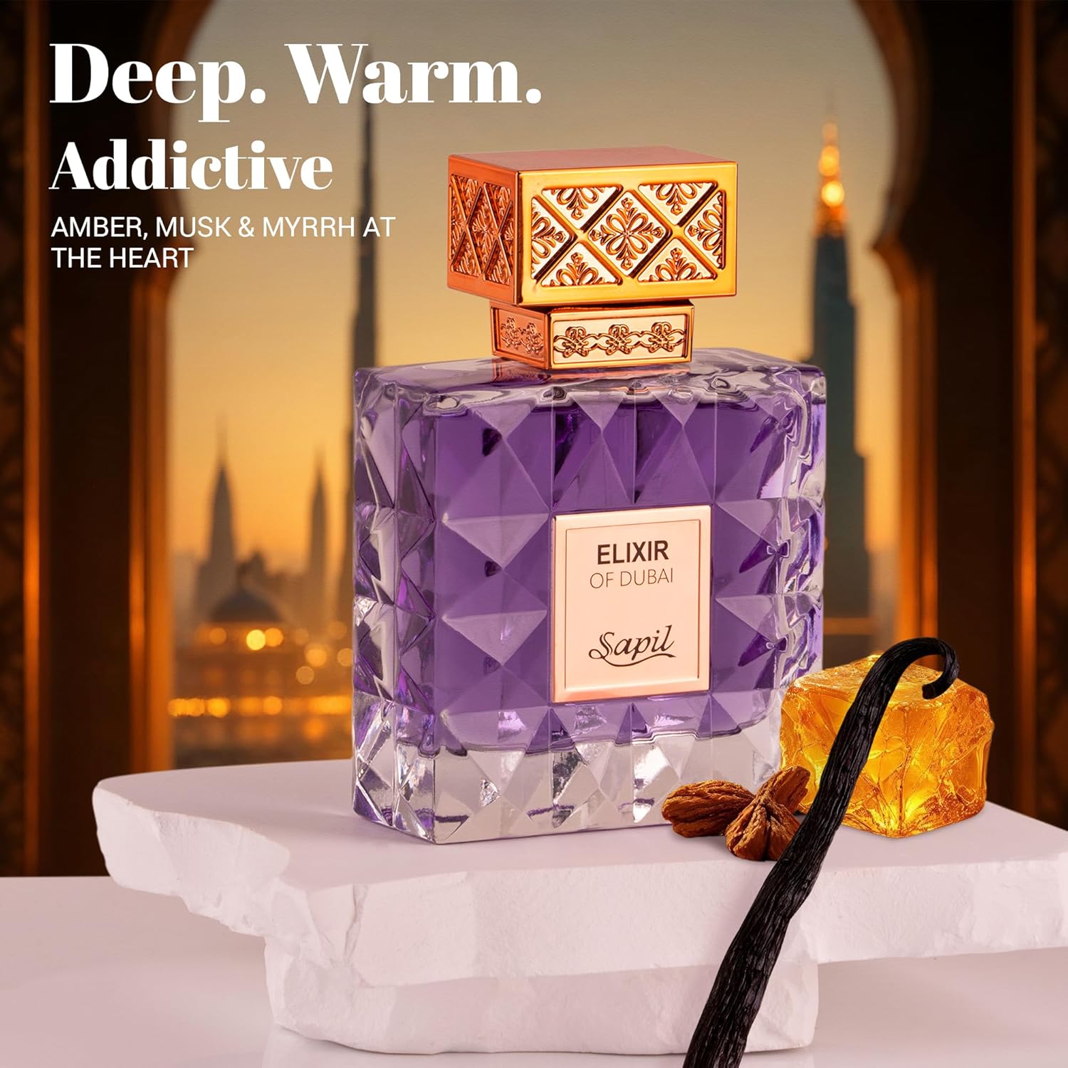 Sapil Elixir Intense Unisex Eau De Parfum – Fresh Spicy Rose Blend With Vanilla & Amber – Long-Lasting Premium Arabic Perfume For Men & Women – 3.38 Oz : Beauty & Personal Care