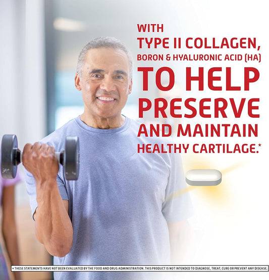 Move Free Ultra Triple Action Joint Support Supplement - Type II Collagen Boron & Hyaluronic Acid - Supports Joint Comfort, Cartiliage & Bones in 1 Tiny Pill Per Day, 64 Tablets (64 servings)
