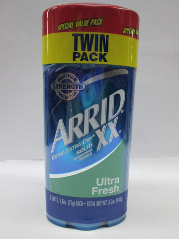Arrid Xx Solid Antiperspirant Deodorant, Ultra Fresh, 2.6 Oz, Twin Pack
