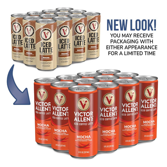 Victor Allen'S Coffee Mocha Iced Canned Coffee Latte, 8Oz Cans (12 Pack)