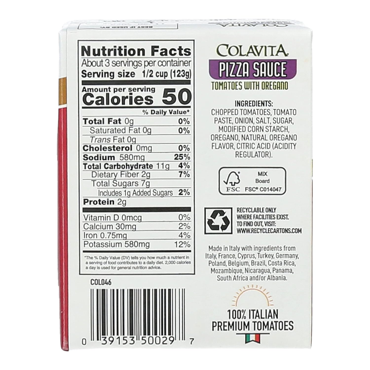 Colavita Recart Sauces - Pizza Sauce, 13.76oz Recart : Grocery & Gourmet Food