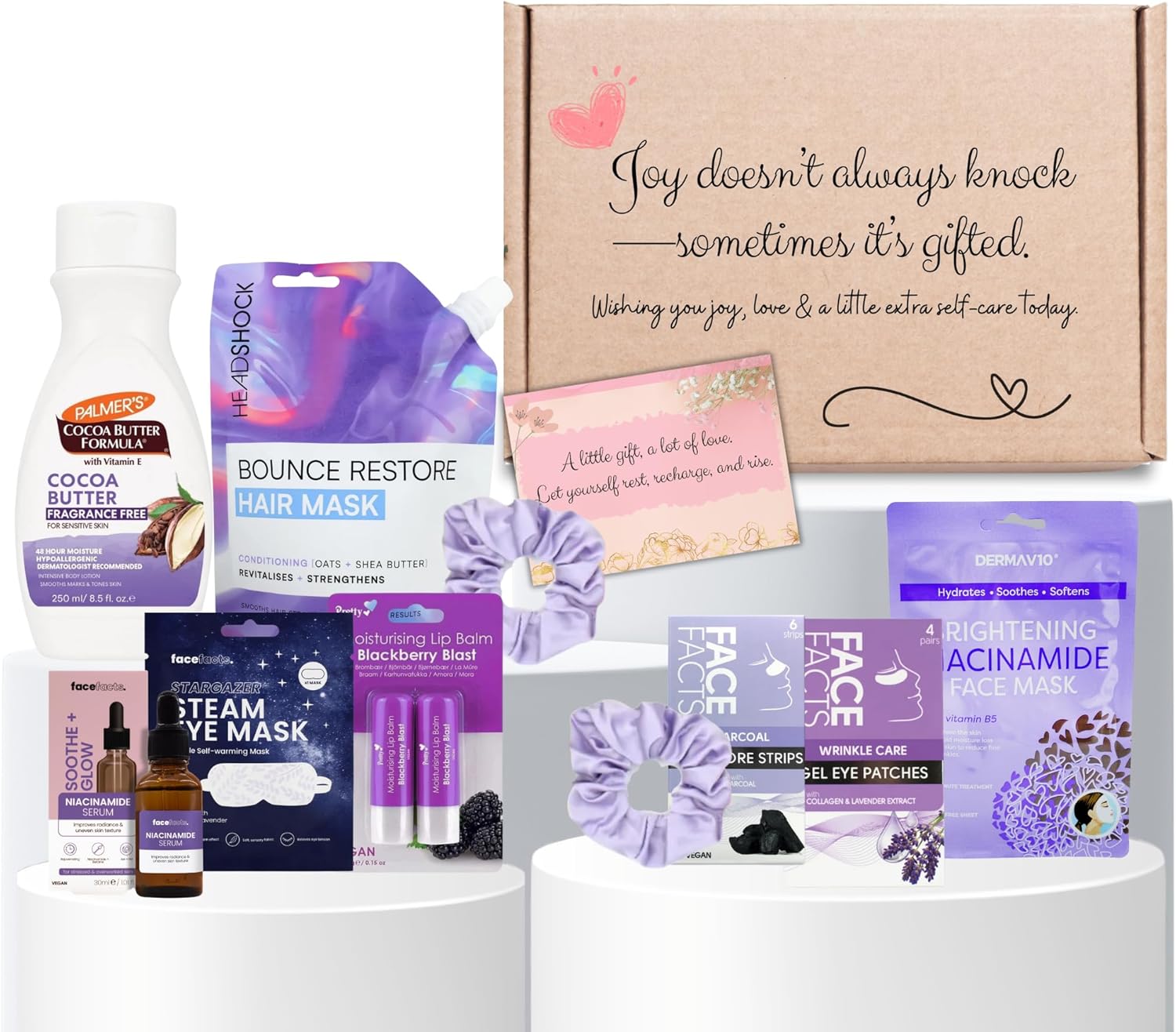 Relax & Unwind Self Care Gift Set – Skincare & Spa Kit With Face Masks, Face Serum, Cocoa Butter Lotion, Hair Mask, Eye Patches & Lip Balm – Soothe, Renew & Hydrate - Pamper Gift For Teens & Women