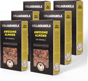 Rollagranola Awesome Almond Oat Granola, Gluten Free, Vegan, No Added Sugar, 6X350G