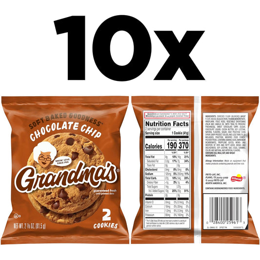 Grandma'S Big Cookies, Chocolate Chip, (10 Pack)