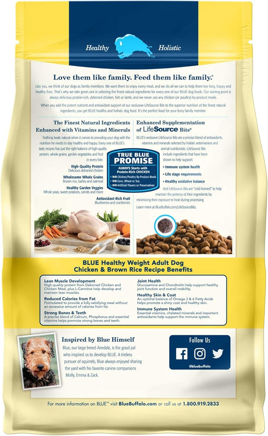 Blue Buffalo Life Protection Formula Natural Adult Healthy Weight Dry Dog Food, Chicken And Brown Rice 6-Lb