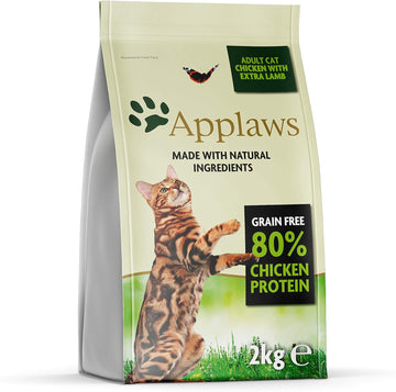 Applaws Natural Complete Dry Food for Adult Cats, Chicken with Lamb Grain Free, 2kg Bag?4024C