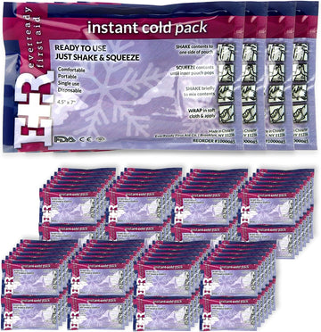 Ever Ready First Aid Disposable Cold Compress Therapy Instant Ice Pack For Injuries 4.5" X 7" - 125 Pack