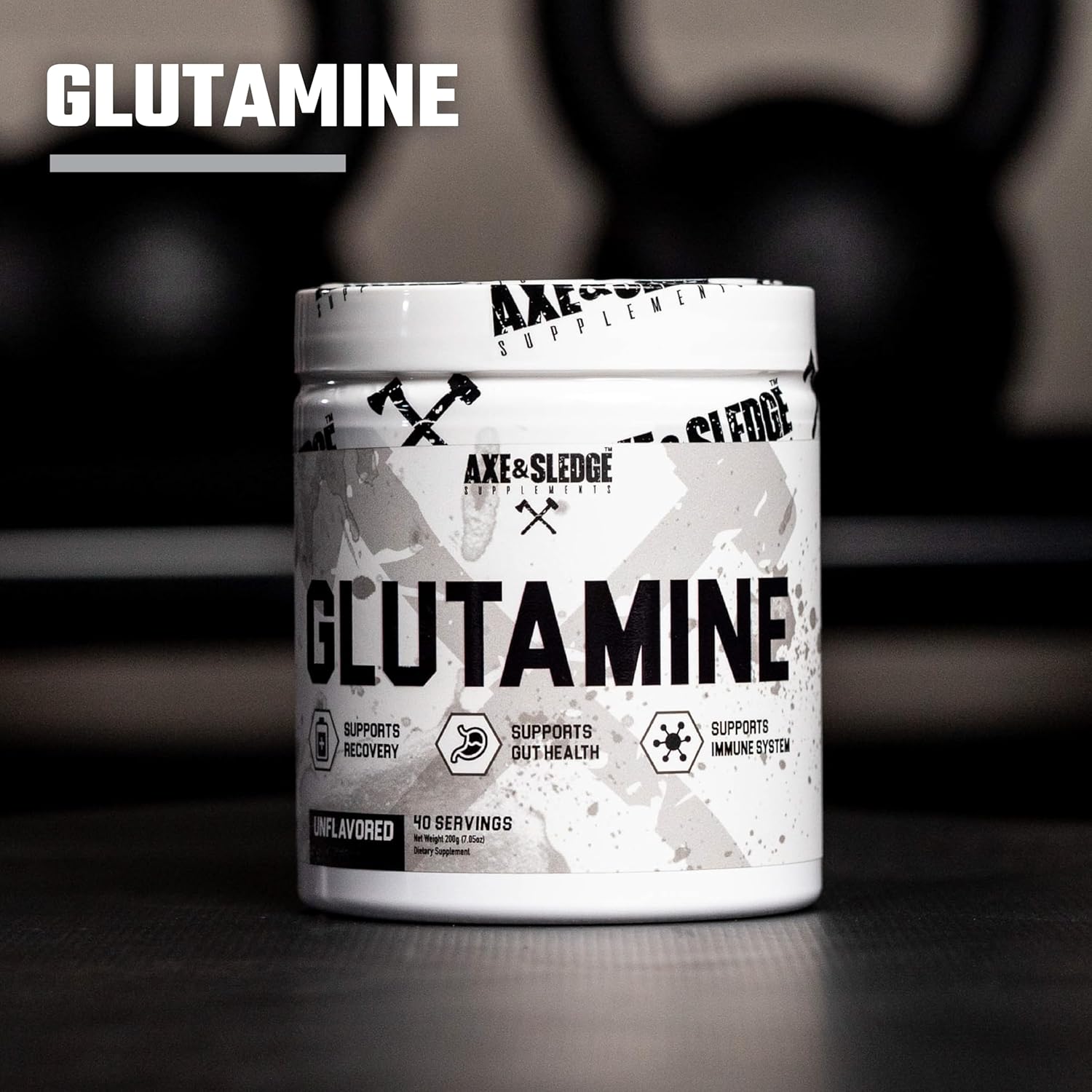 Axe & Sledge Basics Glutamine | 5G Pure L-Glutamine Per Serving, Unflavored, 40 Servings | No Fillers, Sweeteners, Or Artificial Substances, Supports Muscle Recovery & Performance : Health & Household