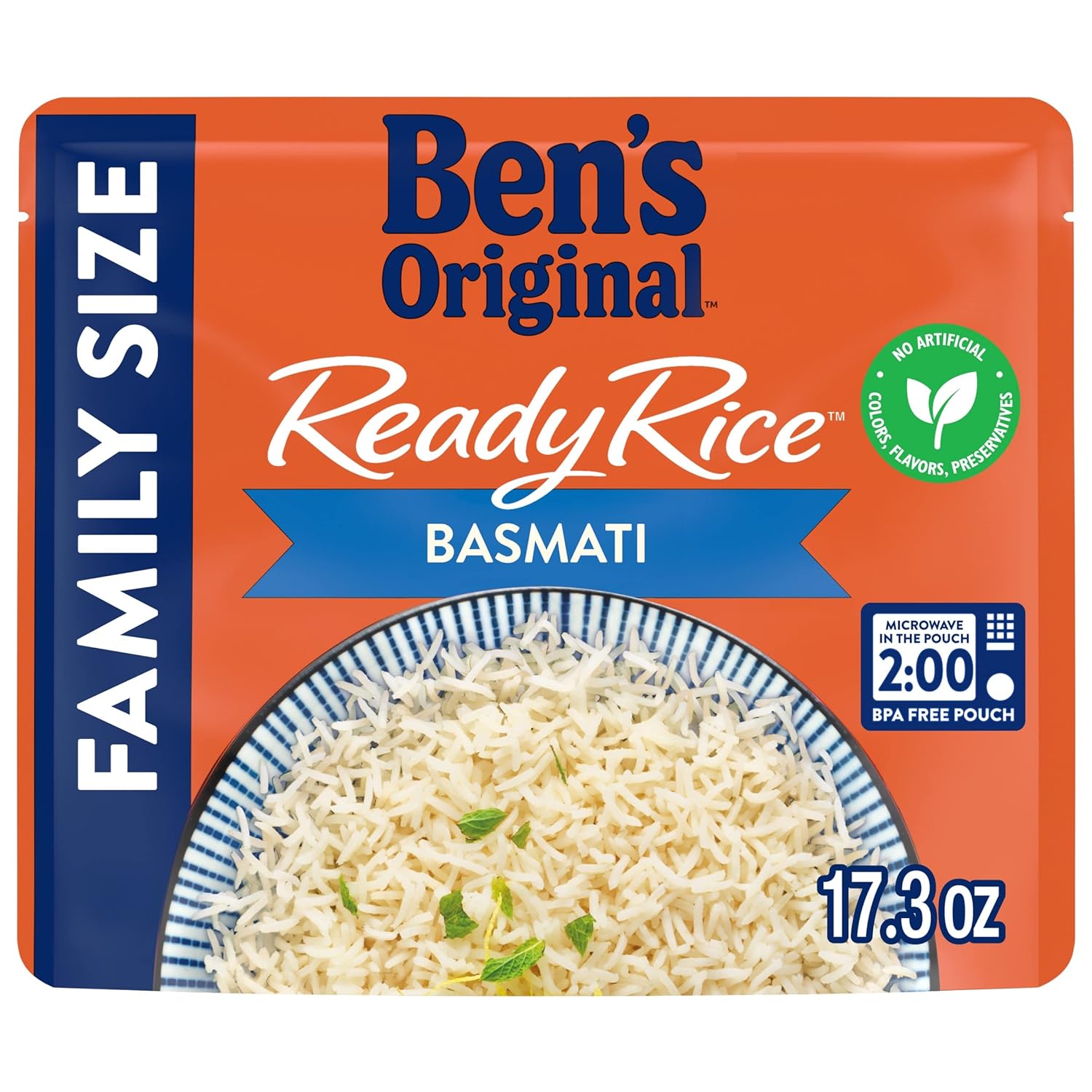 BEN'S ORIGINAL READY RICE Basmati Rice, Family Size, 17.3 OZ Pouch (Pack of 6)