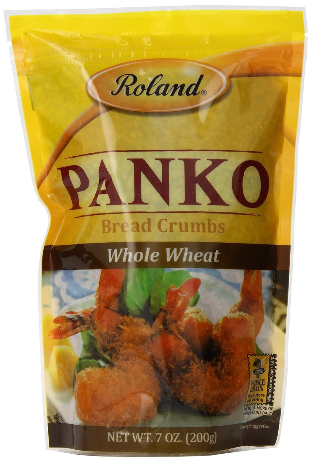 Roland Foods Panko Bread Crumbs, Whole Wheat, 7 Ounce Bag, Pack of 6