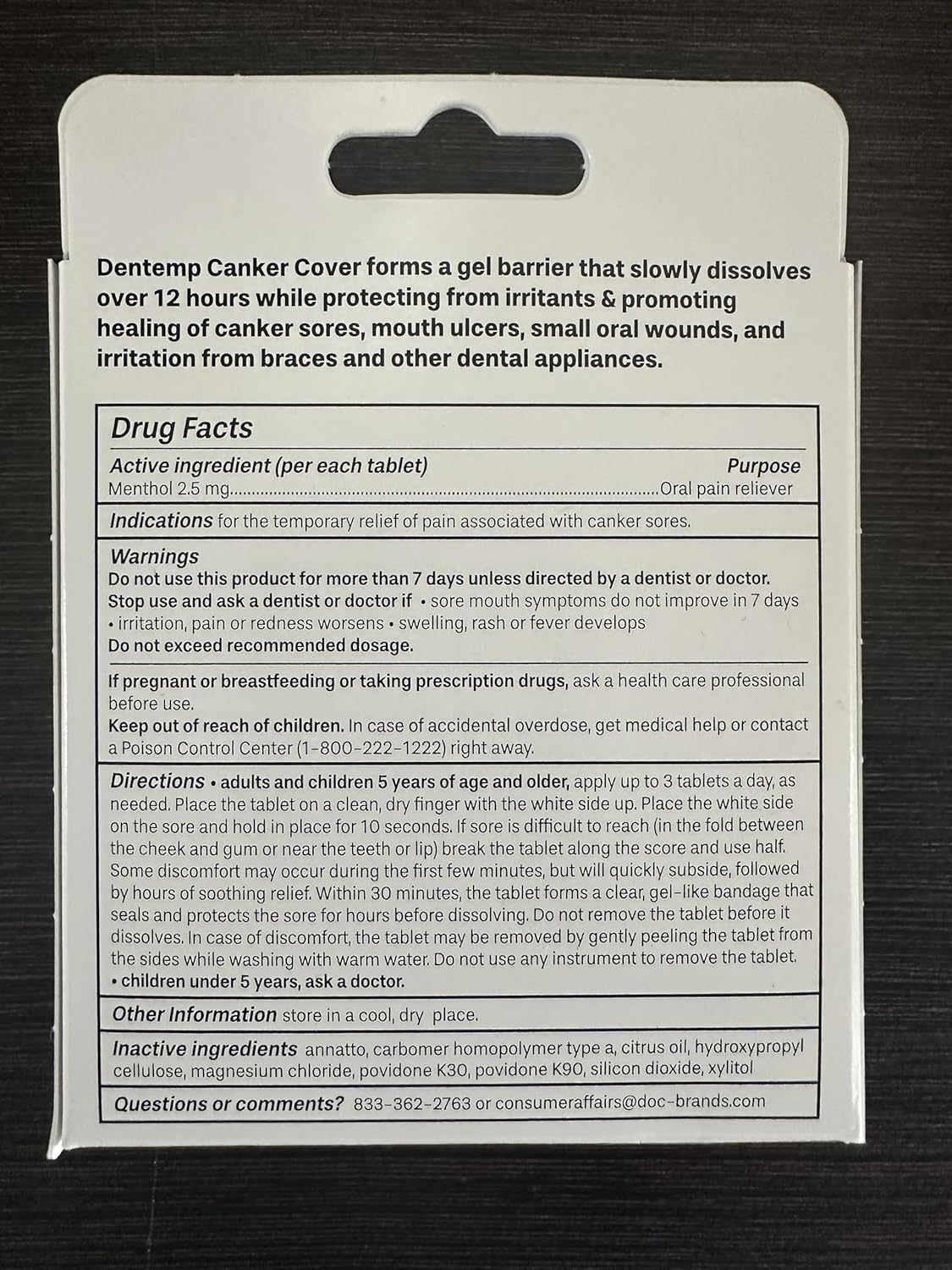 Dentemp Canker Cover - Canker Sore Medicine Pain Reliever (3pack) - Canker Sore Treatment to Relieve Canker Pain, Mouth Sores & Mouth Irritation - Fast Acting Canker Sore Relief Tablets for Adults : Health & Household