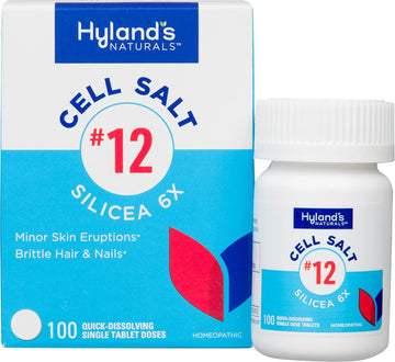 Hyland'S No. 12 Cell Salt Silicea 6X Tablets, Acne & Blackhead Treatment, Hair & Nail Growth Supplement & Strengthener, Skin Irritations, Quick Dissolving Tablets, 100 Count