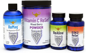 Rna Reset - The Longevity Bundle - Remag Magnesium, Vitamin C, Vitamin D, Realine Vitamin B Complex