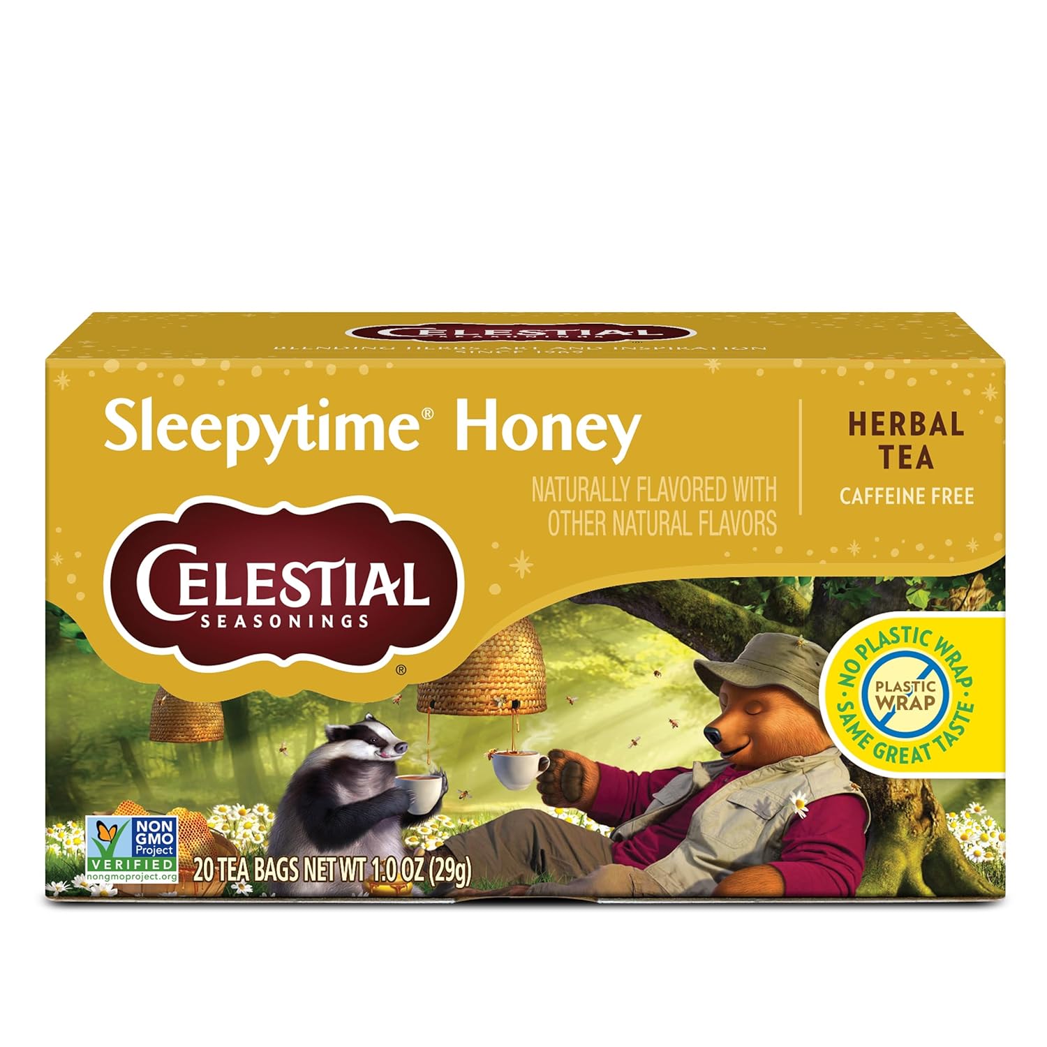 Celestial Seasonings Herbal Tea, Sleepytime Honey, Caffeine Free Sleep Tea, 20 Tea Bags (Pack Of 6)