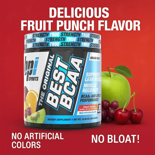 Bpi Sports Best Bcaa - Bcaa Powder - Branched Chain Amino Acids - Muscle Recovery - Muscle Protein Synthesis - Lean Muscle - Improved Performance – Hydration – Fruit Punch - 60 Servings - 1.32 Pound