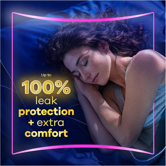 Always Platinum Extra Comfort Sanitary Towels, Size 4, Secure Night, Heavy Flow, 56 Pads With Soft Wings, Leak Protection, Micro Cushions, Fit&Flex Core, Odour Neutraliser