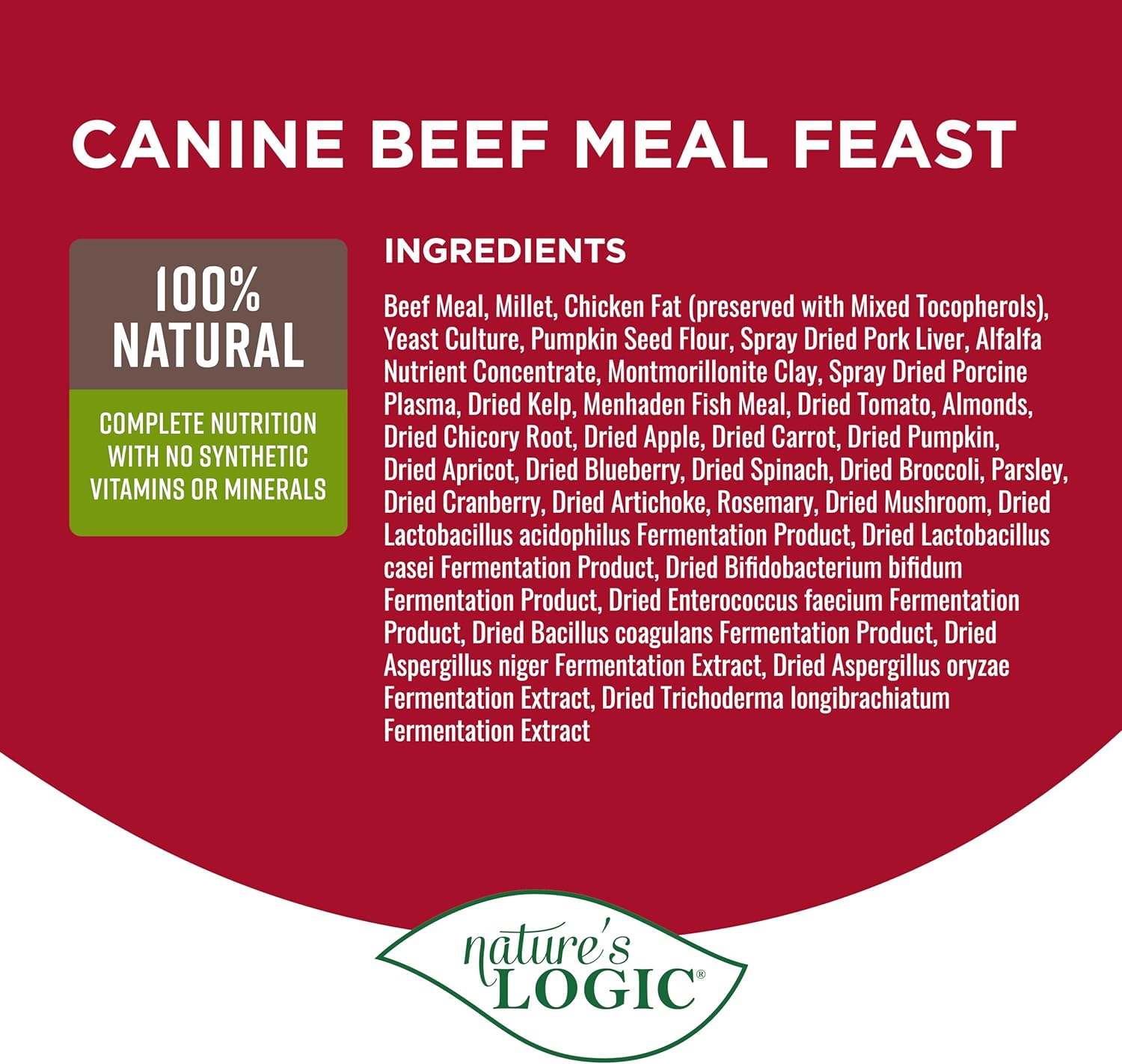 Nature's Logic Canine Beef Meal Feast, 4.4 lbs : Pet Supplies