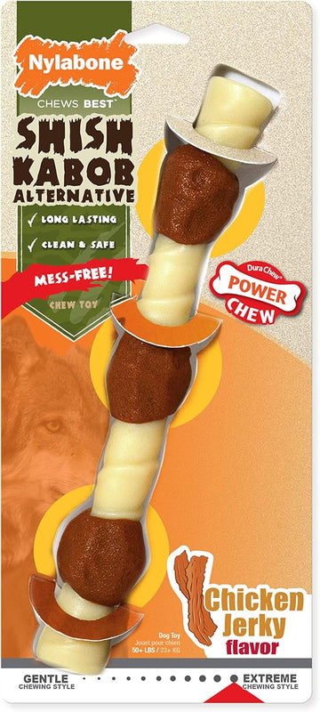 Nylabone Power Chew Shish Kabob Rawhide Alternative Nylon Chew Toy For Dogs, Dog Toys For Aggressive Chewers, Chicken, X-Large/Souper (1 Count)