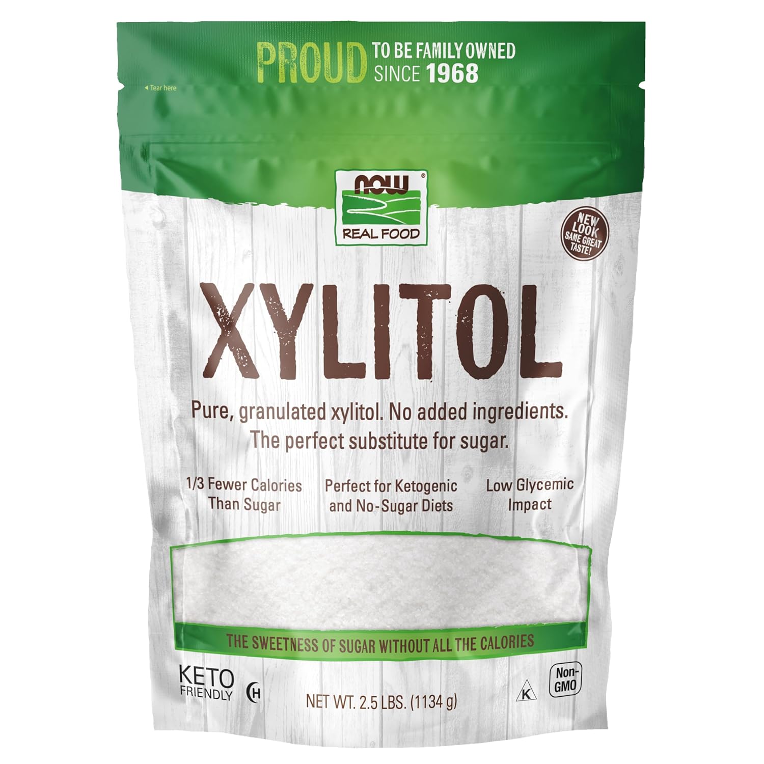 Now Foods, Xylitol, Pure With No Added Ingredients, Keto-Friendly, Low Glycemic Impact, Low Calorie, 2.5-Pound (Packaging May Vary)