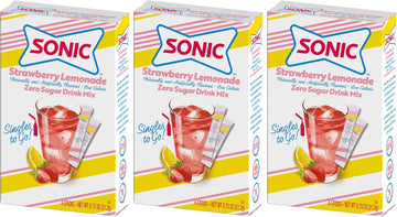 Sonic Singles To Go! Sonic Singles To Go Powdered Drink Mix, Strawberry Lemonade, 6 Sticks Per Box, (Pack Of 3)