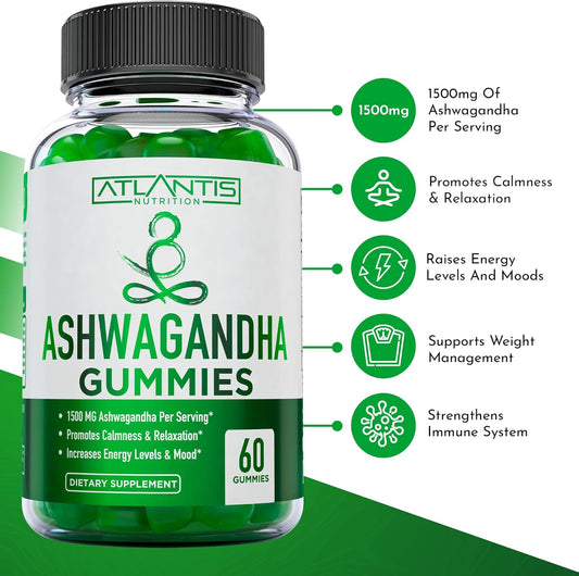 Ashwagandha & Magnesium Gummies For Improved Sleep & Strengthened Body Functions. Ashwagandha Boosts Mood & Energy - Magnesium Helps Recover Muscles & Relieves Cramps - Vegan