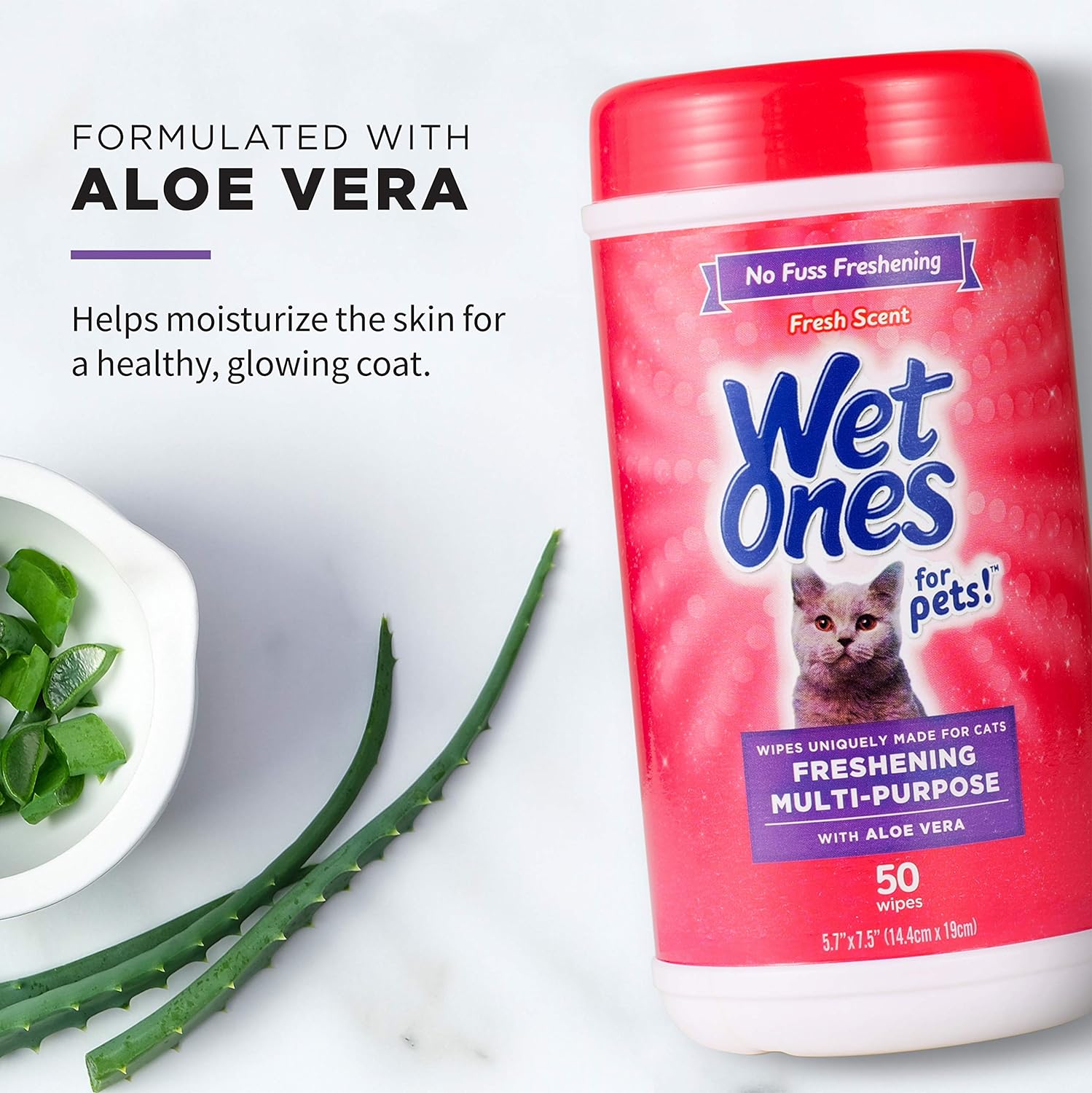 Wet Ones for Pets Freshening Multipurpose Wipes for Cats with Aloe Vera | Easy to Use Cat Cleaning Wipes, Freshening Cat Grooming Wipes for Pet Grooming in Fresh Scent | 50 ct Cannister Cat Wipes : Movies & TV