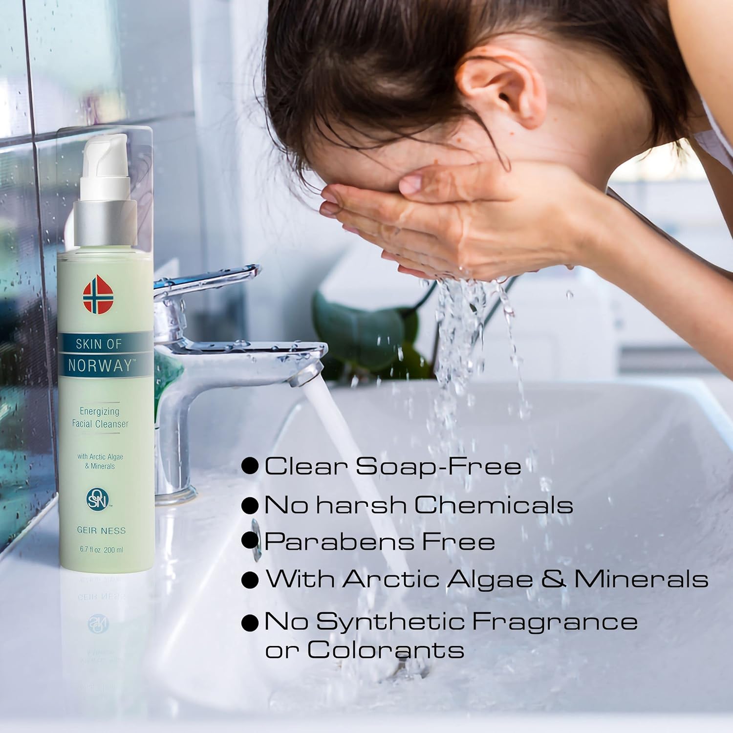 Geir Ness Skin Of Norway Energizing Facial Cleanser - Contains Arctic Algae & Minerals - Moisturizing Deep Cleansing Face Wash For Dry And Sensitive Skin : Beauty & Personal Care