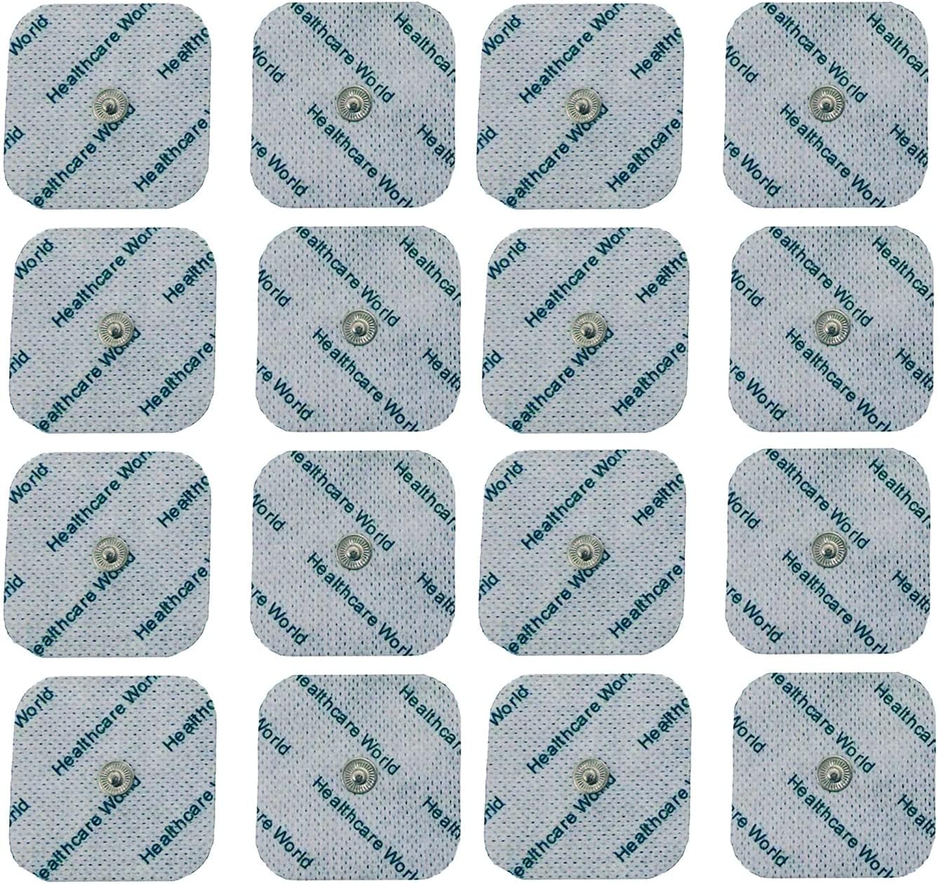 Tens Electrode Pads 5X5Cm Self-Adhesive Electrodes With 3.5Mm Stud Connection (16 Pcs) Compatible With Beurer, Sanitas, Boots, Kinetik Tens Machines