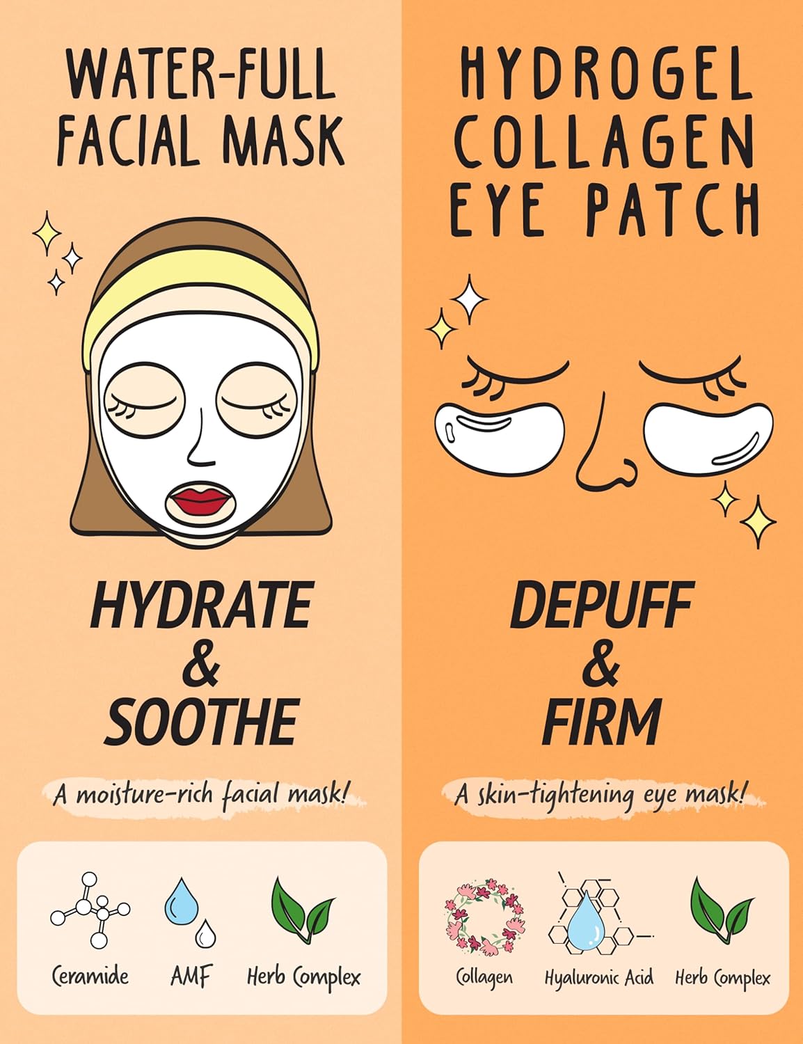 Self-Aesthetic Contents Mask Sheet Series 8-Piece Set | Beauty Kit Hair Mask Eye Patch Nose Strip Lip Patch Bubble Mask Hand Mask Foot Mask Spa Kit For Women Gift Set | Travel Skincare Set