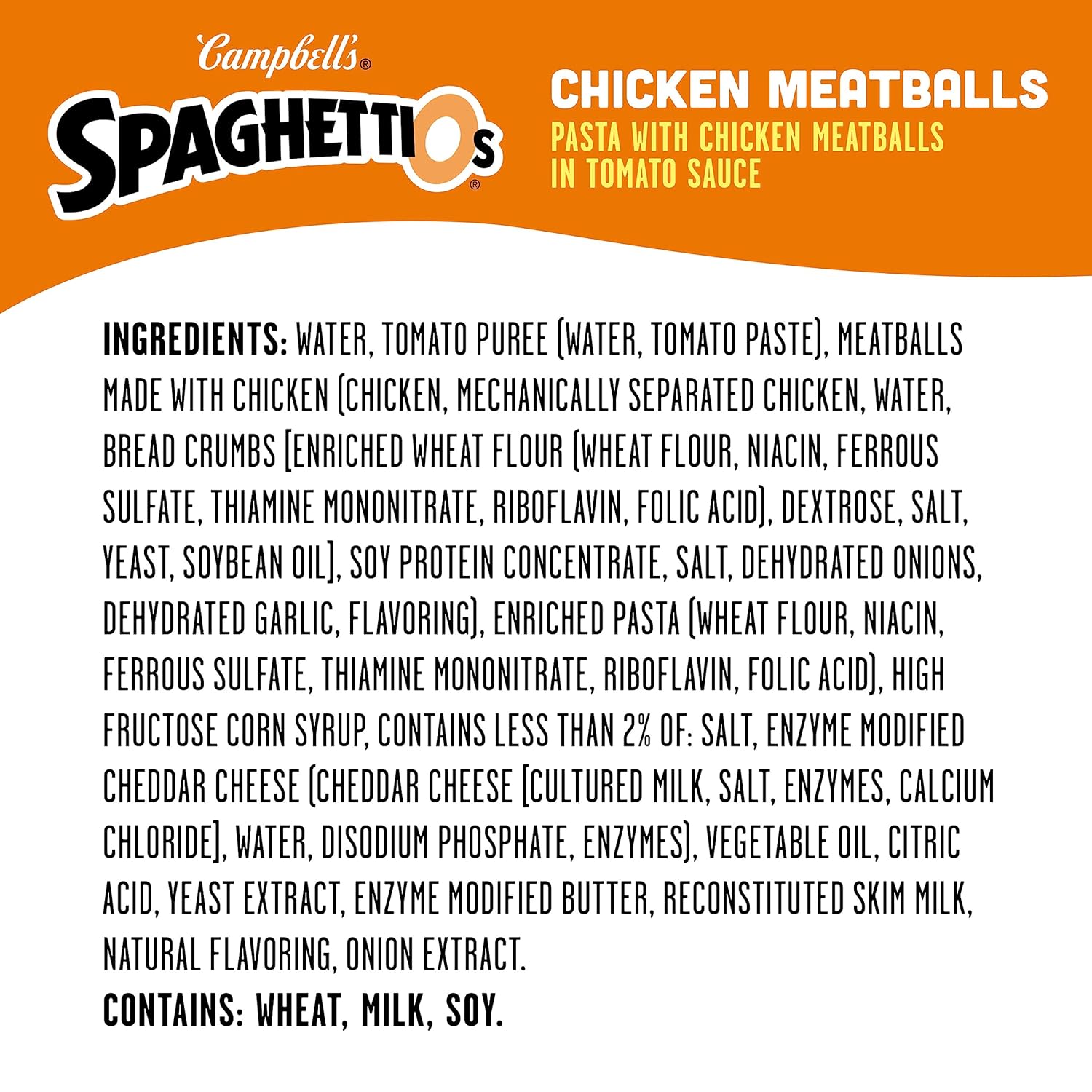 SpaghettiOs Canned Pasta with Chicken Meatballs, 15.6 oz Can : Everything Else