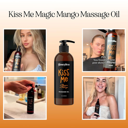 Mango Sensual Massage Oil For Couples - Alluring Tropical Oil For Full Body Massages, Vegan And Non-Greasy