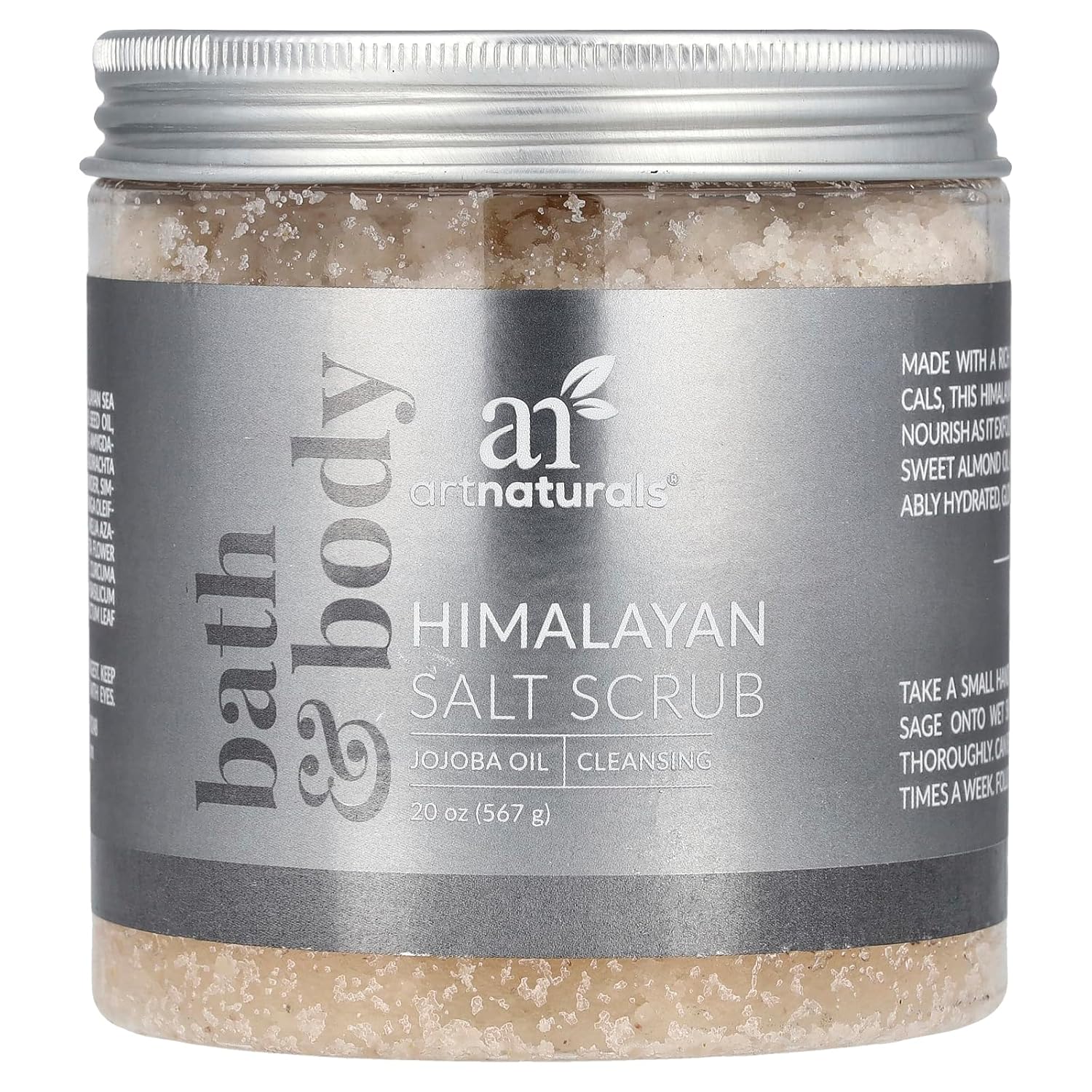 Artnaturals Himalayan Body Scrub And Face Scrub - (20 Oz) - Deep Cellulite Cleansing Exfoliator With Sugar, Shea Butter, Exfoliating Himalayan - Natural Pink For Hand, Skin And Facial - Men And Women