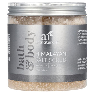 Artnaturals Himalayan Body Scrub And Face Scrub - (20 Oz) - Deep Cellulite Cleansing Exfoliator With Sugar, Shea Butter, Exfoliating Himalayan - Natural Pink For Hand, Skin And Facial - Men And Women