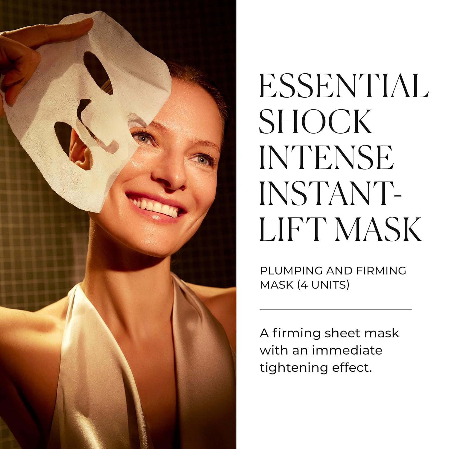 Natura Bissé Essential Shock Intense Instant-Lift Mask, Firming Sheet Mask, Hydrates, Firms & Plumps, For All Skin Types, 4 Units